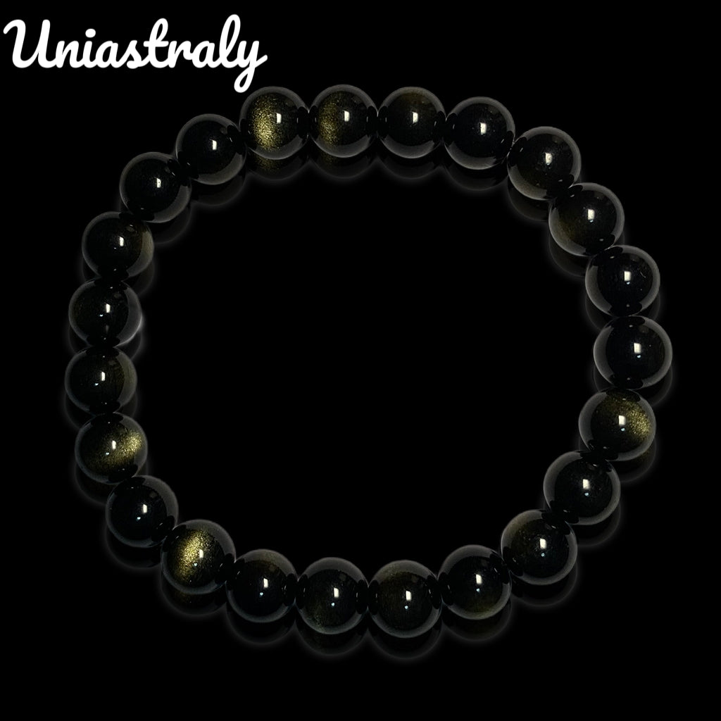 Psychic Shield & Abundance Gold Sheen Obsidian Bracelet