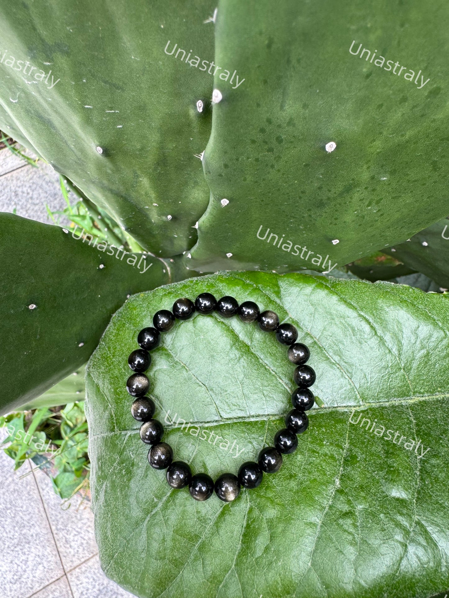 Psychic Shield & Abundance Gold Sheen Obsidian Bracelet