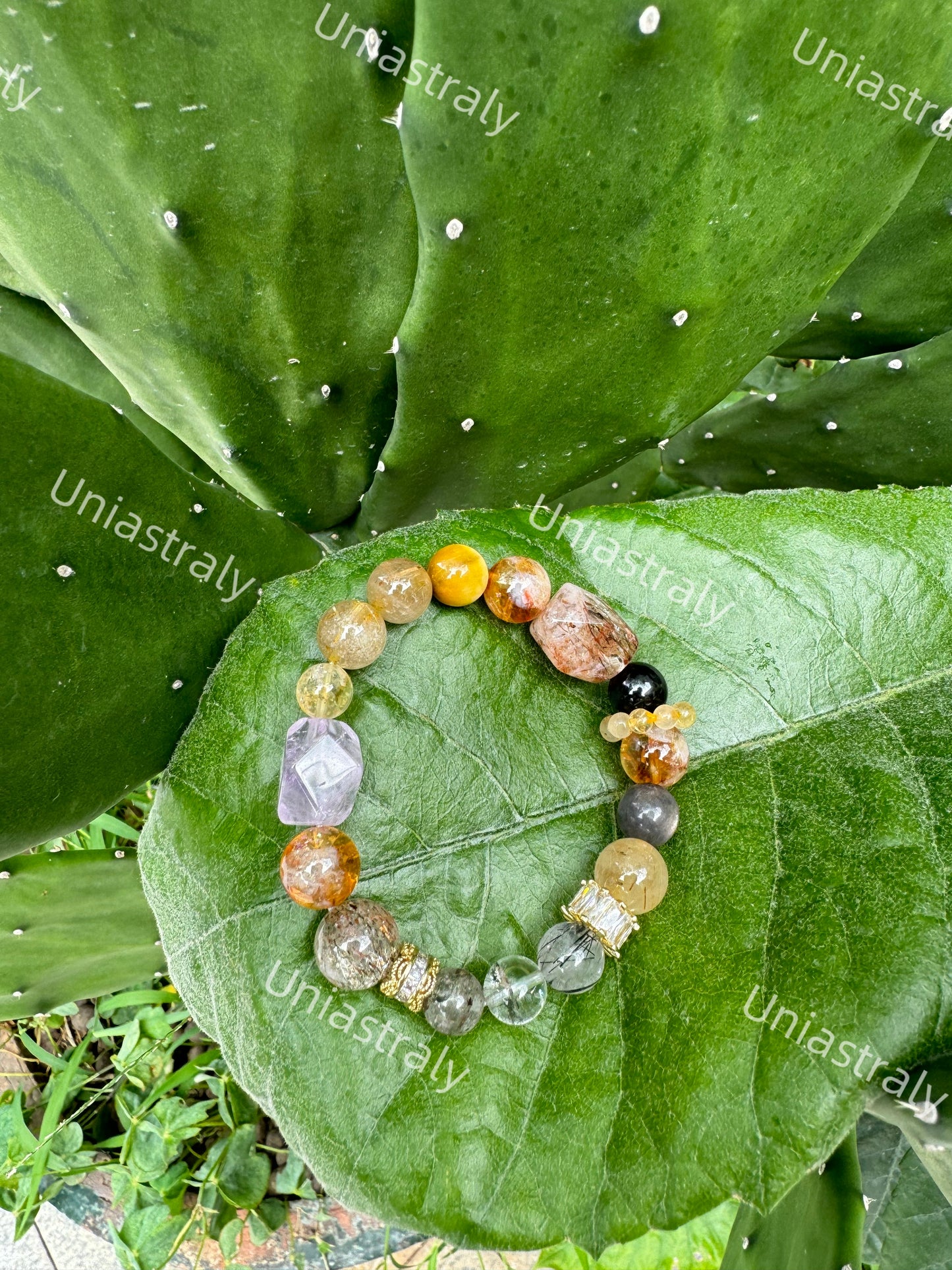 Golden Wealth Generator Citrine & Phantom Quartz Bracelet