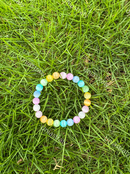 Rainbow Chakra Aligner Cat's Eye Bracelet`