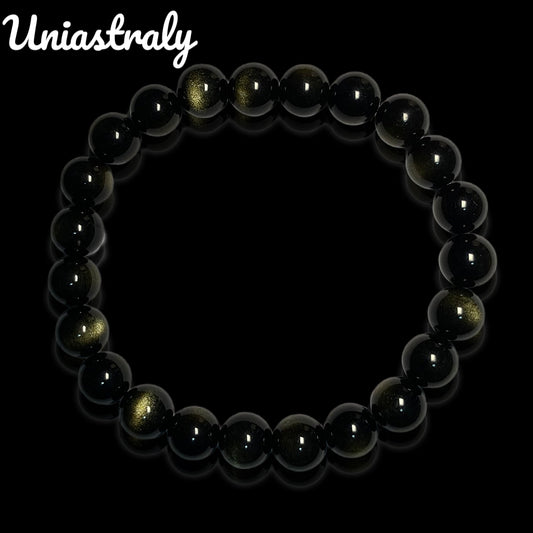 Psychic Shield & Abundance Gold Sheen Obsidian Bracelet