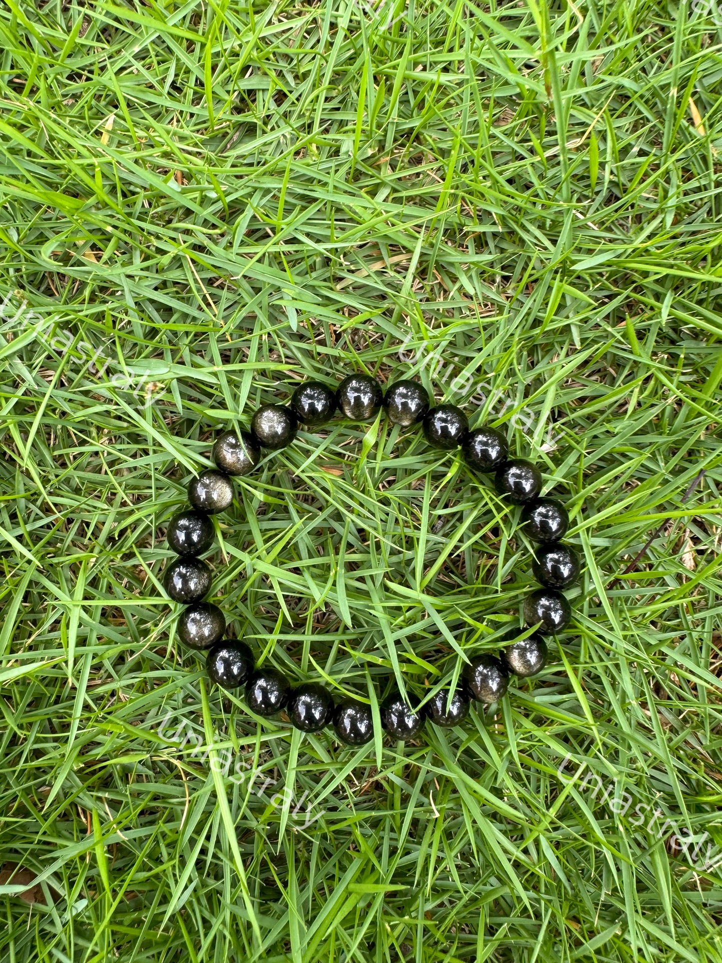 Psychic Shield & Abundance Gold Sheen Obsidian Bracelet
