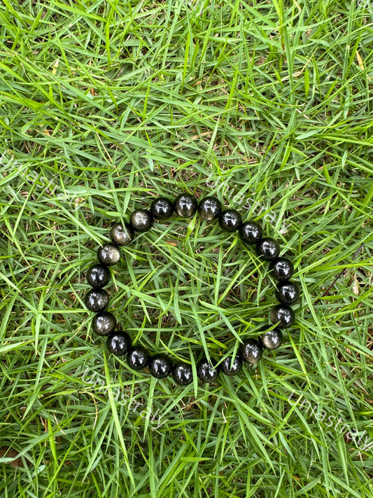Psychic Shield & Abundance Gold Sheen Obsidian Bracelet