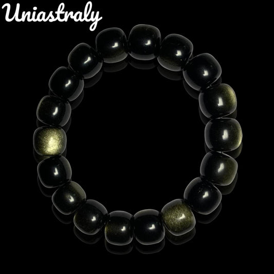 Psychic Shield & Abundance Gold Sheen Obsidian Bracelet
