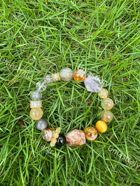Golden Wealth Generator Citrine & Phantom Quartz Bracelet